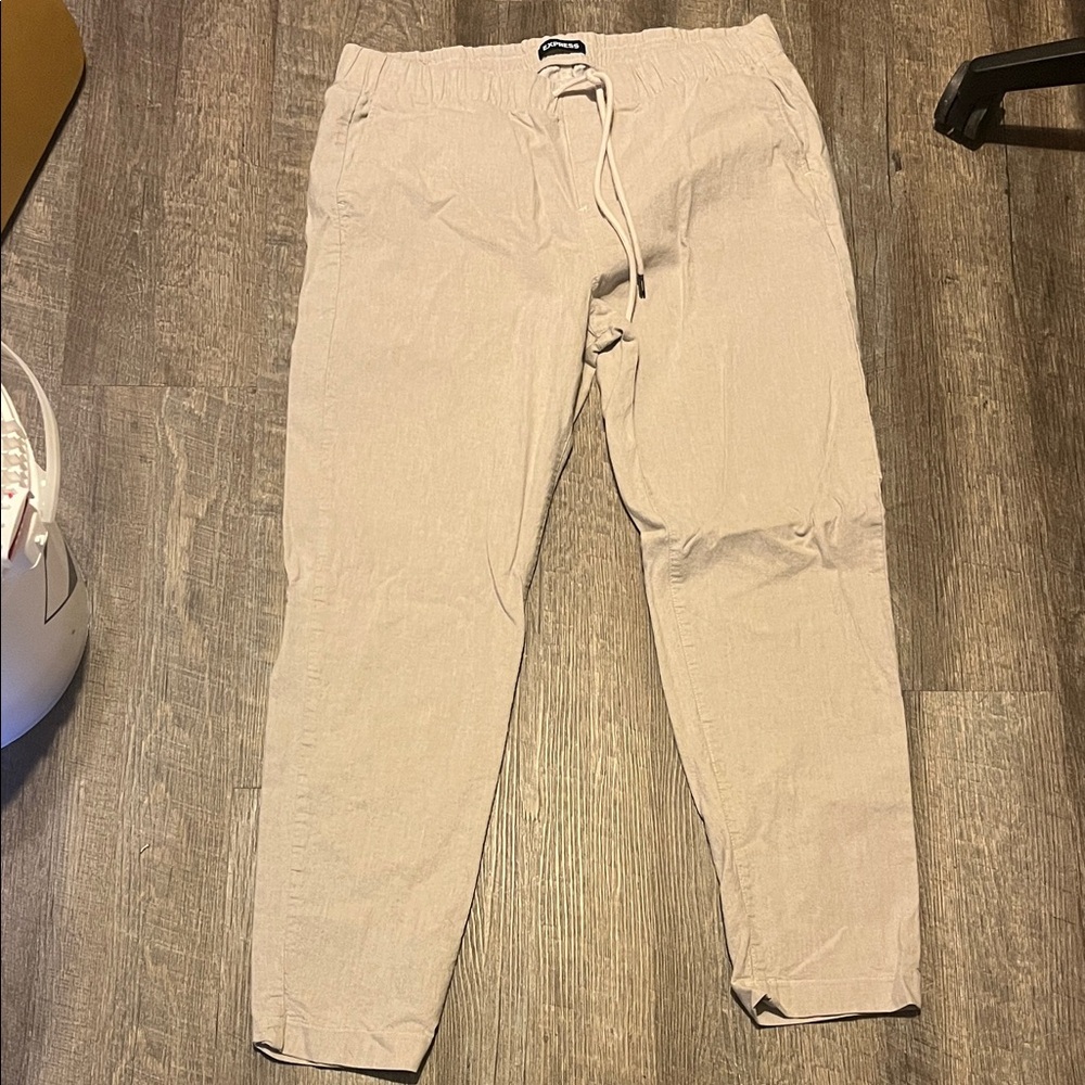 Express Men's Light Tan drawstring pants